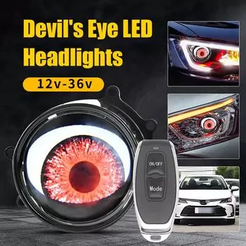 3-дюймовые динамические светодиодные автомобильные фары Devil Eye, модифицированные комплекты для сборки автомобильных фар с пультом дистанционного управления, 6 режимов, автомобильные аксессуары Angel Eye