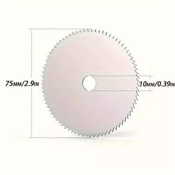 3-дюймовые пильные диски, 72 зуба, отрезной диск из быстрорежущей стали с осью 3/8 дюйма, для угловой шлифовальной машины, для резки дерева и пластика 75mm&10mm&Wood Cutting