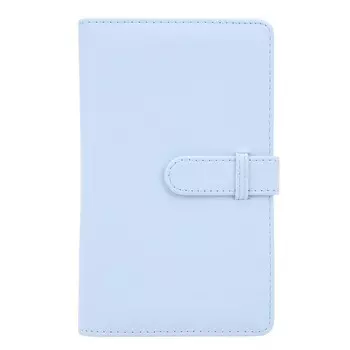 3-дюймовый 108-карманный фотоальбом из искусственной кожи Мини-фотоальбом для билетов в кино Визитные карточки синий