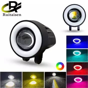 3-дюймовый 30 Вт светодиодный мотоциклетный фар Halo «ангельские глазки» с кольцом для автомобиля, противотуманная фара, рабочий свет, авто точечный светильник 9 В-36 В, DRL, лампа дальнего света