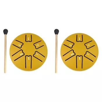 3-дюймовый 6-дюймовый барабан для дождя для наружного стального барабана для языка для йоги (Золото)