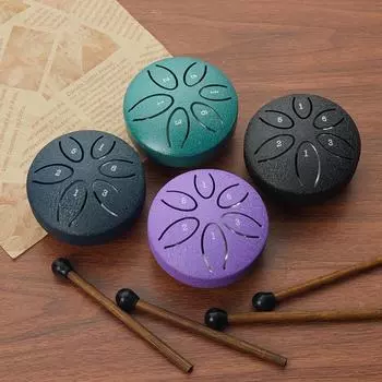 3-дюймовый 6-тоновый мини-стальной барабан с язычком drumstick + music score + cloth bag золотой