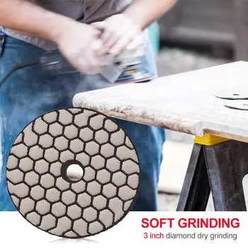 3-дюймовый 80-миллиметровый алмазный полировальный круг для влажной и сухой полировки, гибкий шлифовальный диск острого типа для мрамора, гранита, бетона, шлифовального камня