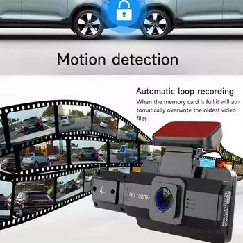 3-дюймовый автомобильный видеорегистратор с WIFI Full HD 1080P, внутренний видеорегистратор с двумя объективами, ИК-камера ночного видения, черный ящик, автомобильные аксессуары None