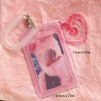 3-дюймовый чехол для маленькой карты Idol Star, прочный прозрачный вертикальный держатель для хранения студенческих автобусных карт 2pcs