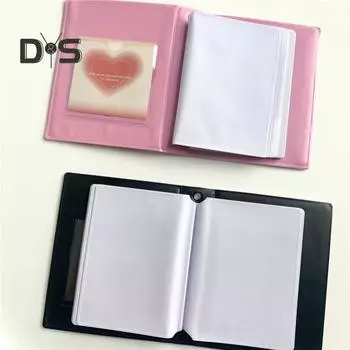 3-дюймовый черно-розовый фотоальбом с сердечным узором, прочный альбом для ловли идолов, мини-карточка чёрный