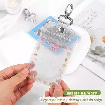 3-дюймовый держатель для карт из ПВХ со звездами и блестками: Прозрачный защитный чехол для удостоверения личности, студенческих карточек или карточек на питание