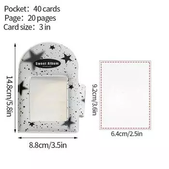 3-дюймовый фотоальбом ПВХ K-pop IDOL Карманчики для карточек Защитный держатель Новый Альбом для открыток держатель чёрный