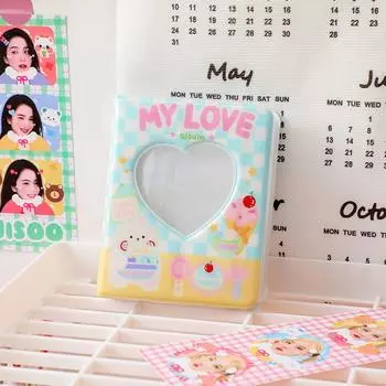 3-дюймовый фотоальбом Star Chasing Girl Idol Album Маленькая книга для хранения карточек Корейская переплетная папка для фотокарточек Держатель для фотографий синий