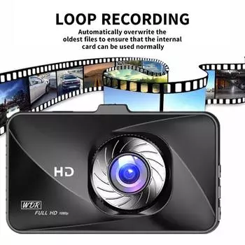 3-дюймовый IPS Dash Cam Car DVR 2way Full HD 1080P Night Vision 170 градусов Широкоугольный Скрытый объектив Видеорегистратор из цинкового сплава none