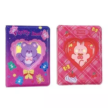 3-дюймовый милый фотоальбом Love Heart Hollow Kpop Card Binder держатель для удостоверения личности фотокарточки 40 карманов именные карточки органайзер для хранения книг