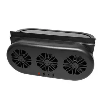 3-Fan Car Exhaust Fan USB & Solar Powered Air Circulation Fan Ventilator Silent Air Vent Cooler Automotive Radiator Cooling Fan