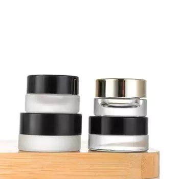 3 г 5 г стеклянные флаконы для лосьона, черная золотая банка для макияжа, флаконы для хранения косметики, крем для глаз, баночки для ухода за кожей black clear 3g