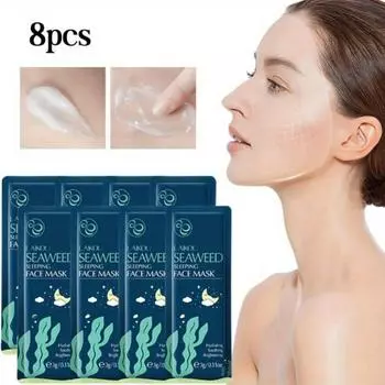 3 г * 8 шт. Ночная маска для лица из морских водорослей, маленькие сумки, основные средства по уходу за кожей лица для путешествий, увлажняющая маска для лица 8pcs
