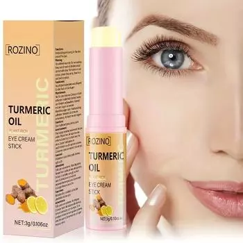 3 г крем-карандаш для глаз с маслом куркумы разглаживает мелкие морщины, устраняет женские мешки под глазами, гиалуроновая кислота, омолаживает, укрепляет кожу 3g