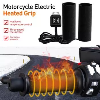 3-Gear Universal Motorcycle Electric Hand Heated Grips Waterproof Thermal E-bike ATV Warmers Adjust Temperature Hot Handlebar чёрный