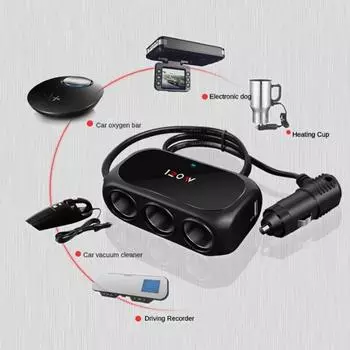 3 гнезда автомобильного прикуривателя, разветвитель, двойное USB-зарядное устройство для автомобиля, быстрое зарядное устройство 120 Вт, 12 В, 24 В, автомобильный адаптер для зарядного устройства для телефона, GPS, видеорегистратора