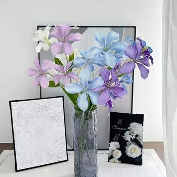 3 головки имитации орхидеи разноцветная цветочная композиция декор свадебный букет материал высококачественные искусственные цветочные букеты бежевый