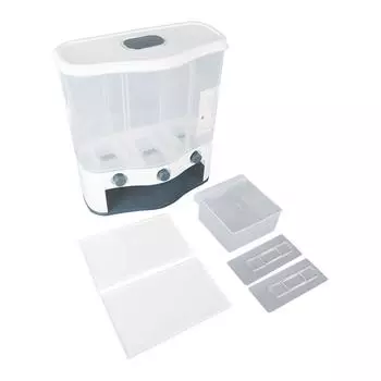 3 Grid Grain Dispenser Box 6L Large Capacity Transparent Window Rice and Grain Storage Container L
