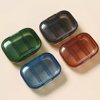 3-Grid Tablet Container Waterproof Daily Pill Case Durable Medicine Organizer Home Use синий