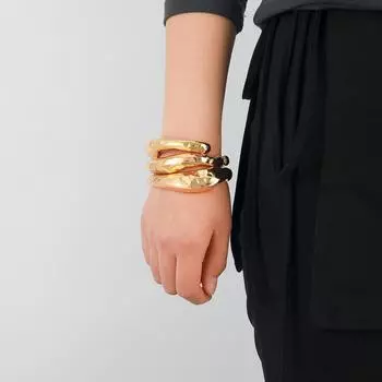 3-х элементные гальванизированные металлические браслеты: Простой, стильный дизайн для женщин, вдохновленный INS. 3-piece set серебряный