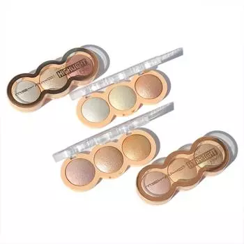 3-х цветная прессованная пудра с высоким диском, выжигающая на солнце, естественный и стойкий макияж 01#
