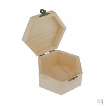 3 х деревянный шестиугольный сундук с подарками для безделушек, подарочная коробка 10,5 6,5 см