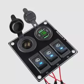 3-х канальный автомобильный выключатель, автоматический выключатель, 45 Вт, два зарядных устройства USB QC3.0, адаптер питания 12 В 24 В, кнопки переключения освещения для лодок, грузовиков и автомобилей