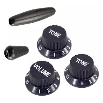 3-х компонентная гитарная ручка с одним наклоном, аксессуары для регулятора громкости, сменные детали для самодельных ручек, black and white