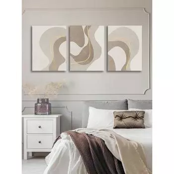 3-х компонентный линейный стиль настенного искусства холст Картина Бохо Абстракция золото Современный печатный постер Гостиная Спальня украшение дома рамка 21*30cm No Frame