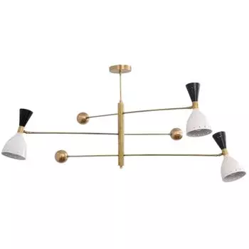 3-х ламповый подвесной светильник Counterball Mid Century Modern Raw Brass Sputnik Light Fixtur W: 40 H: 30 L: 40 Inches