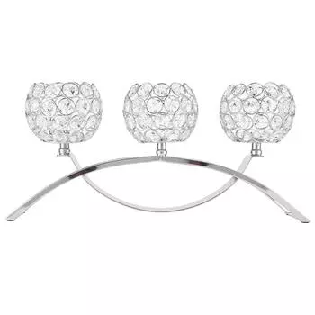 3-х лучковый европейский классический арочный железный хрустальный шар романтический подсвечник для ужина при свечах(откалываться) серебряный