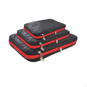 3-х предметный компрессионный упаковочный мешок, органайзер для багажа, нейлоновый двойной слой, расширяемый для серый