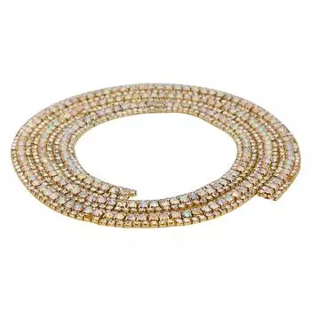 3-х рядная ромбовидная сетка, рулон, блестящая лента со стразами, украшение (Золото) золотой