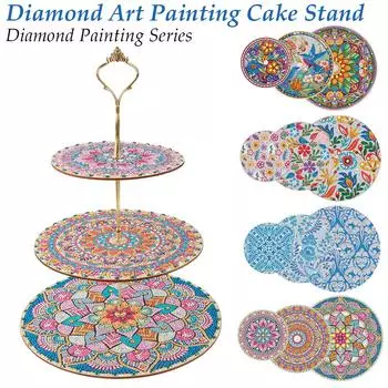 3-х уровневая акриловая мандала многофункциональная алмазная роспись кекс дисплей стенд эстетическая башня десерт для свадьбы дня рождения