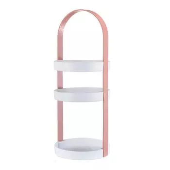 3-х уровневая круглая стойка для хранения с интегрированной ручкой 3-х уровневая круглая стойка для хранения для ванной комнаты розового цвета розовый