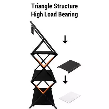 3-х уровневая многофункциональная стойка для хранения на открытом воздухе из алюминиевого сплава для кемпинга, тканевая панель из Оксфорда, стойка для пикника 2 Tier