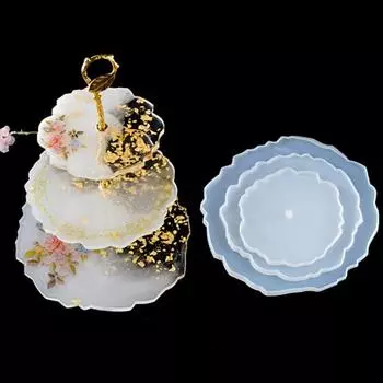 3-х уровневая нерегулярная подставка для фруктового блюда, подставка для форм для литья своими руками из эпоксидной смолы и силикона B