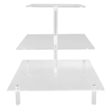 3-х уровневая подставка для кексов, акриловый квадратный держатель, десертная витрина, башенная подставка для магазина, дня рождения, свадьбы, пар.