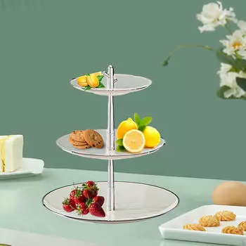 3-х уровневая подставка для кексов, держатель для торта, дисплей для десертного стола, многоуровневый поднос для фруктов, тарелка для transparent