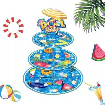 3-х уровневая подставка для кексов, подставка для вечеринки, башня для кексов, подставка для кексов, идеально подходит для вечеринки по случаю дня рождения, свадьбы 1 Set