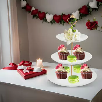 3-х уровневая подставка для кексов, сервировочный поднос, кондитерские изделия, домашний декор, десертный дисплей для Love