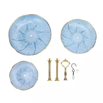 3-х уровневая подвесная кормушка для птиц, акриловая подвесная чаша, поддон для купания птиц с крючком для подвешивания для сада синий