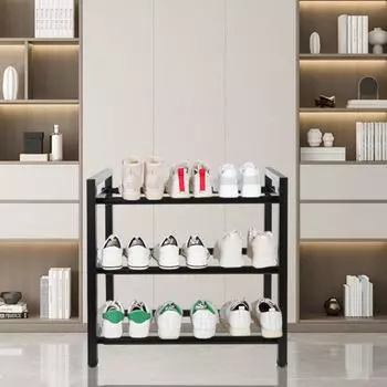 3-х уровневая расширяемая полка для обуви, грузоподъемность 20 фунтов, простая установка, регулируемый большой органайзер для обуви, держатель для хранения на полке Triple Layer
