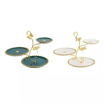 3-х уровневая стойка для кексов, держатель для еды, для праздничного печенья на день рождения белый