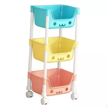 3-х уровневая тележка для хранения и организации на кухне с колесами Style B