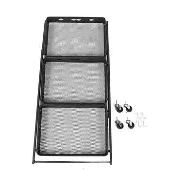 3-х уровневая тележка на колесиках из углеродистой стали складная мобильная хозяйственная тележка кухонный стеллаж для хранения с 4 колесами