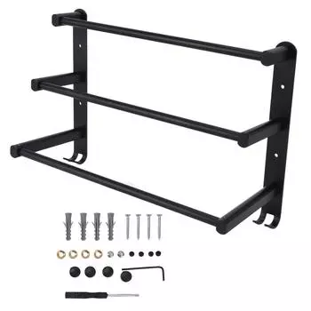 3-х уровневая вешалка для полотенец для ванной комнаты настенная вешалка для полотенец для ванной комнаты кухни балкона черного цвета