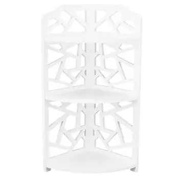 3-х уровневые маленькие угловые полки, стойка для растений для небольших помещений, органайзер для ванной комнаты и спальни белый