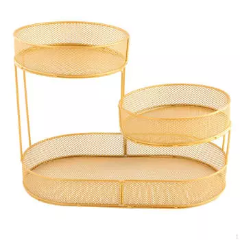 3-х уровневый держатель для фруктов на столешницу, стеллаж для хранения овощей, большая вместительная сервировочная стойка чёрный